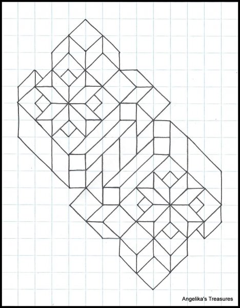 Геометрические фигуры по клеточкам сложные