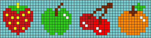 Рисунки по клеточкам фрукты