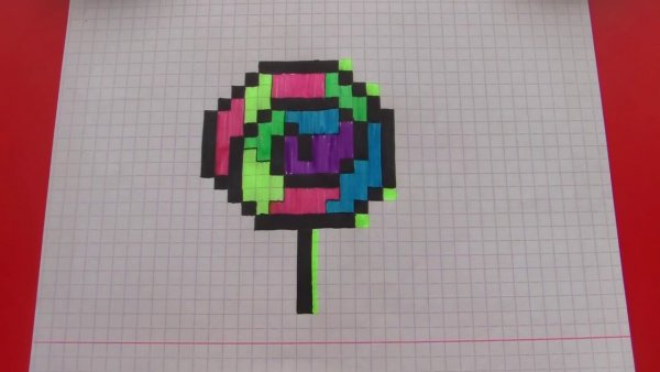 Рисование по клеточкам леденец