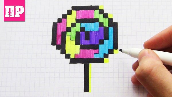 Рисунки по клеточкам в тетради леденец