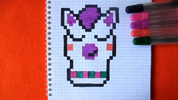 Рисование по клеткам лама