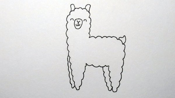Рисование по клеткам лама