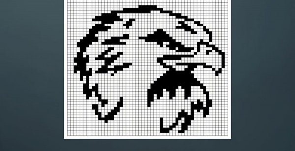 Нарисовать орла по клеточкам