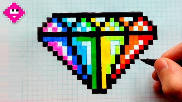 Бриллиант по клеточкам в тетради