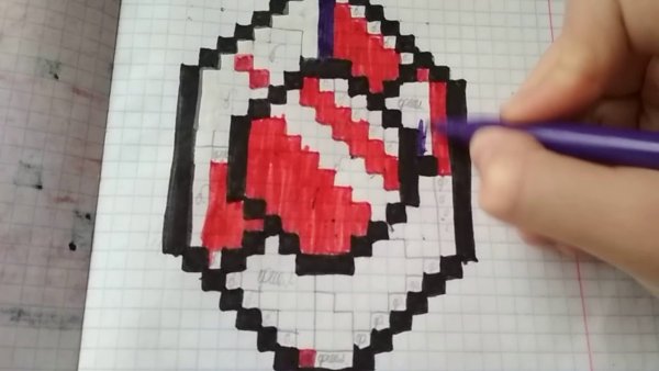 Бриллиант по клеточкам в тетради