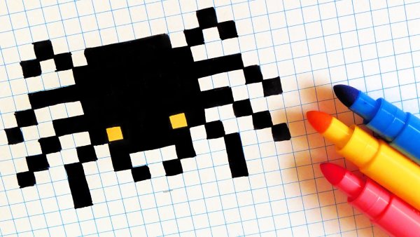 Паук пиксель арт