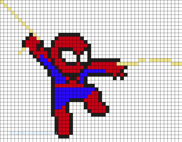 Человек паук по клеточкам