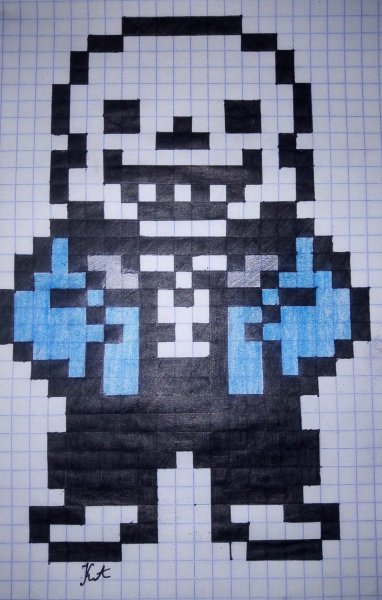 Рисунки по клеточкам Undertale