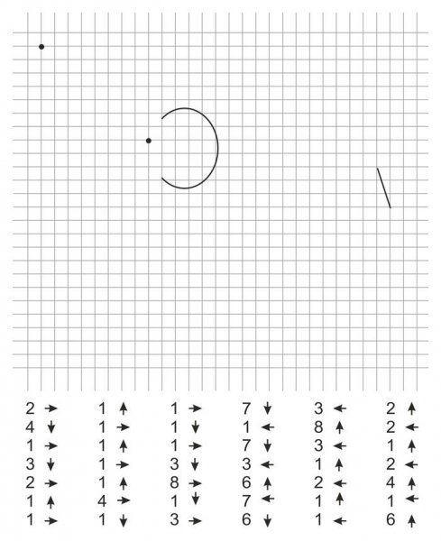 Графические диктанты по стрелочкам для детей 6-7 лет