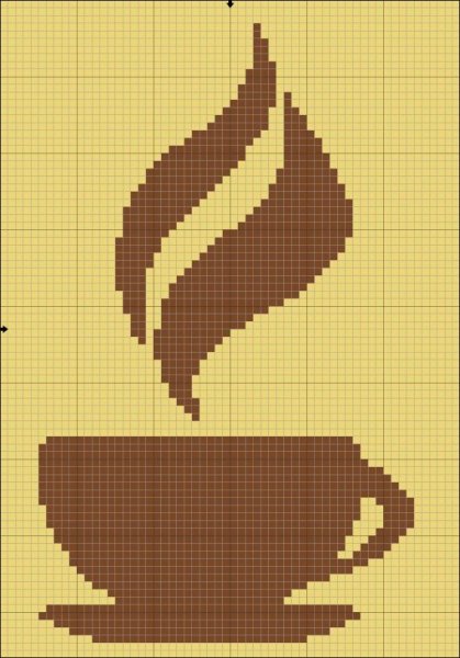 Кофе вышивка по клеточкам