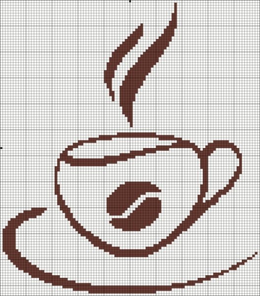 Вышивка кофейная чашка
