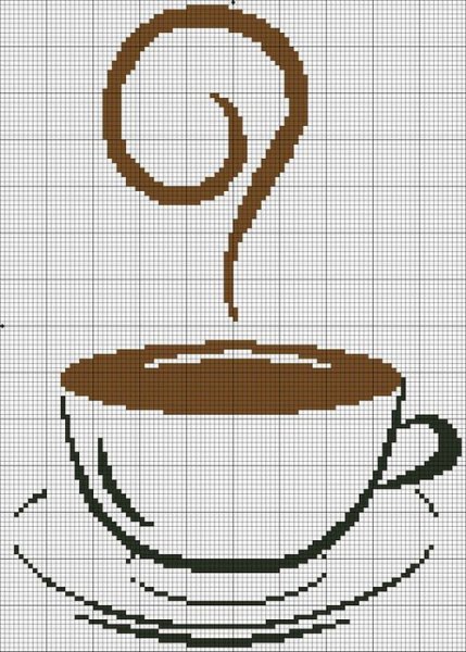 Вышивка крестом чашка кофе