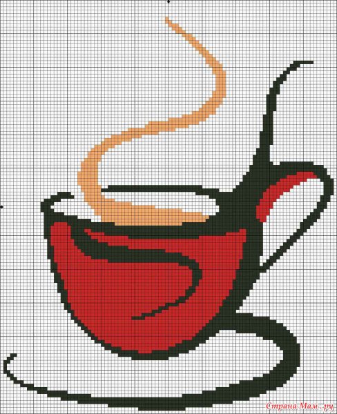 Вышивка крестиком кофе