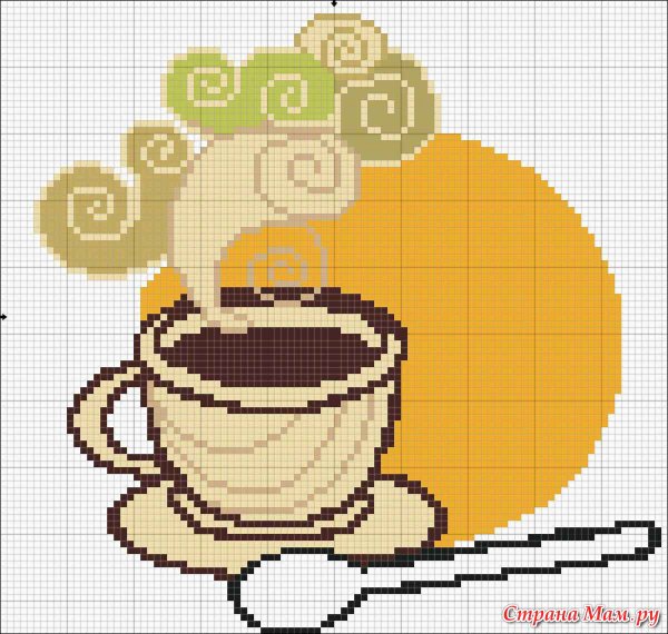 Вышивка чашка кофе