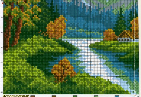 Вышивки крестом природа большие