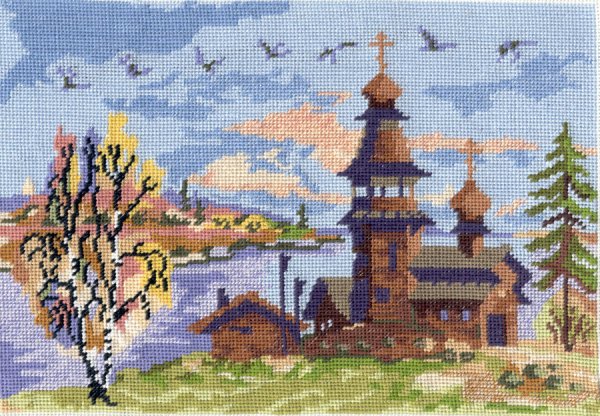 Рисунки по клеточкам пейзаж