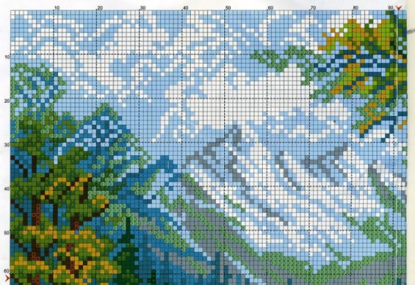 Схемы вышивки крестиком природа