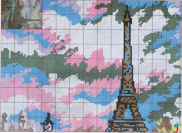Рисование по клеточкам пейзажи
