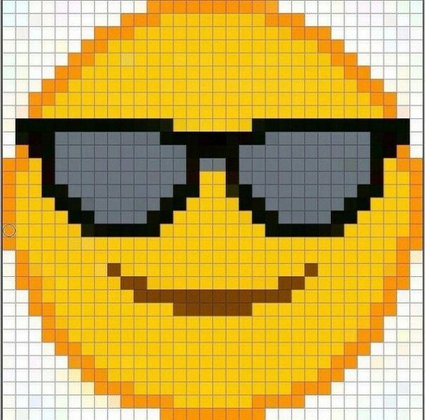 Рисование по клеточкам очки