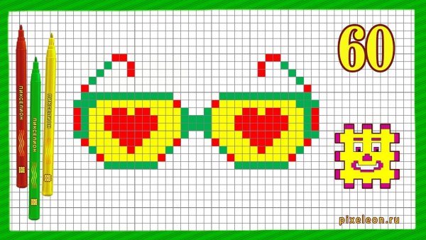 Рисовать по клеточкам очки