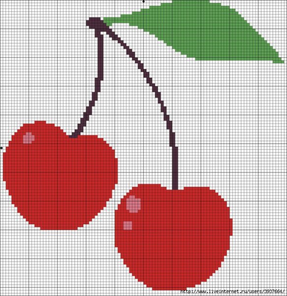 Вышивка крестом вишня
