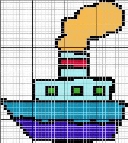 Корабль по клеточкам