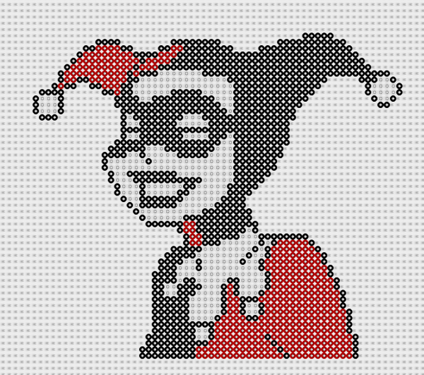 Харли Квинн вышивка крестиком