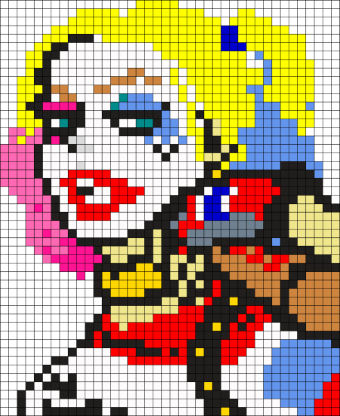 Харли Квинн вышивка крестиком