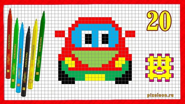 Машинки по клеточкам в тетради для детей