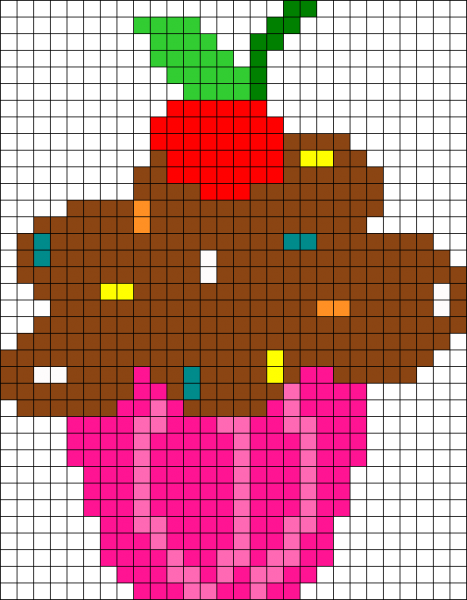 Рисунки по клеточкам кексики