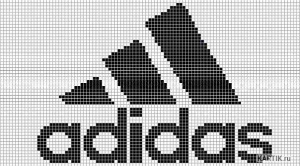 Надпись адидас по клеточкам