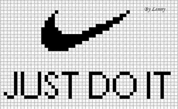 Рисунки по клеткам найк