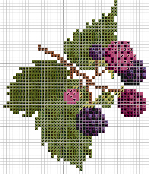 Простые схемы для вышивания ягоды