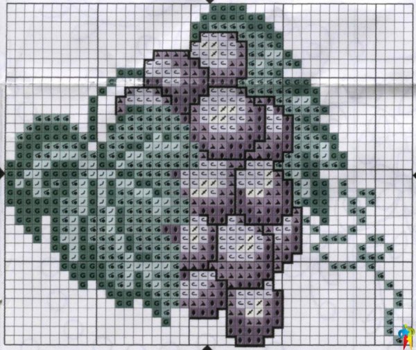 Вышивка крестом виноград схемы