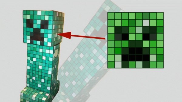 Голова КРИПЕРА В клеточках