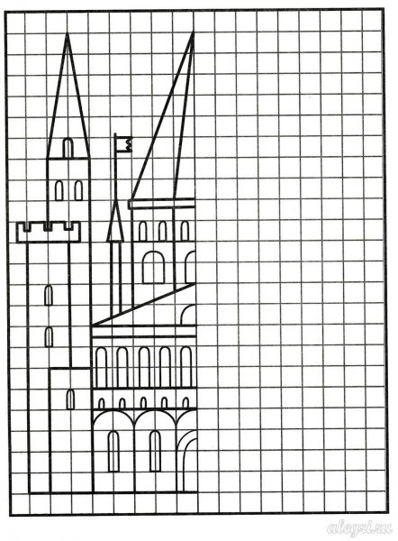 Симметрия по клеточкам для детей