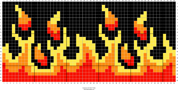Вышивка огонь