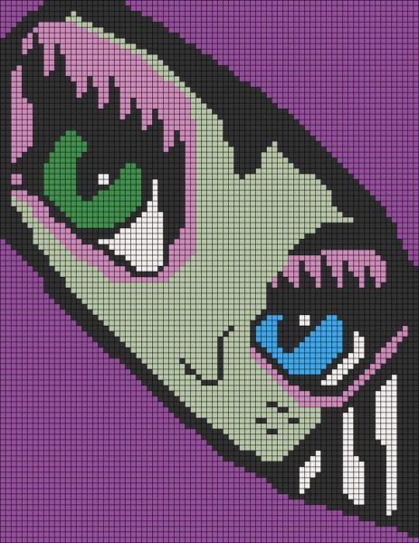 Рисование по клеточкам монстр Хай