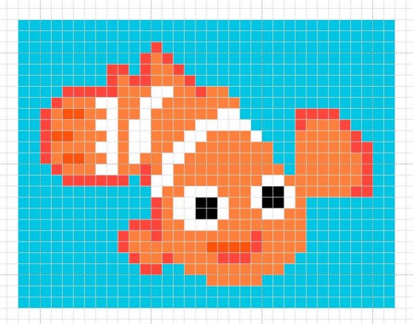 Рыбка по клеткам