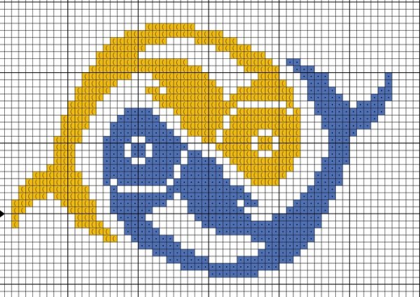 Вышивка по клеточкам рыб