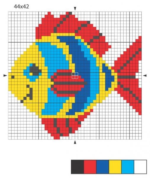 Вышивание крестиком рыбка