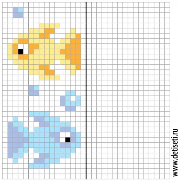 Рыбка по клеточкам