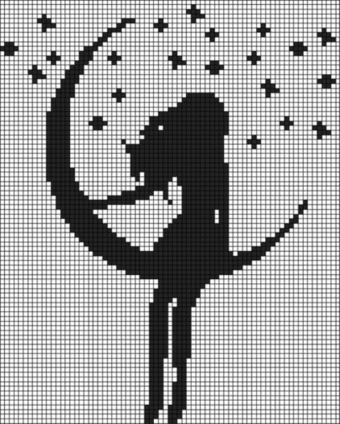 Схемы вышивки крестом черно-белые