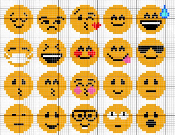 Смайлики для вышивания