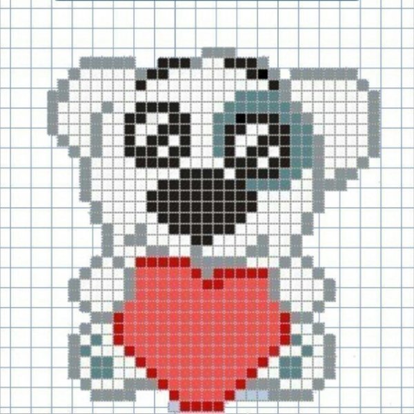 Рисунки по клеточкам Спотти