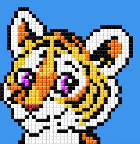 Рисование по клеточкам тигр