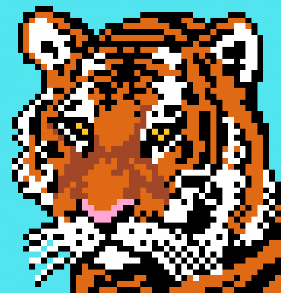 Тигр по пикселям