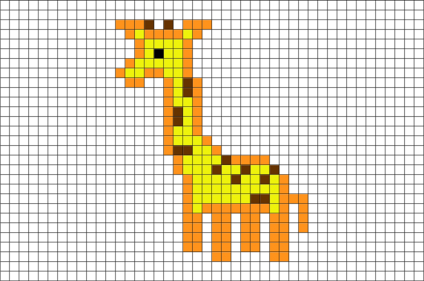 Рисование по клеткам Жираф