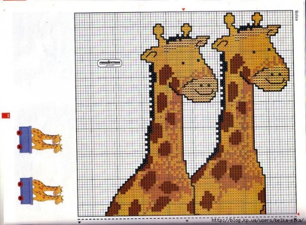 Вышивка крестом Жирафы схемы простые