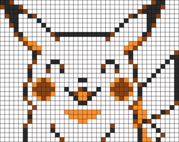 Рисунки по клеточкам покемон Лис